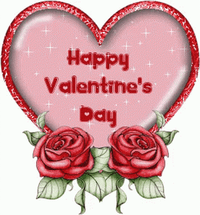 Pink Heart Saying Happy Valentine's Day GIF