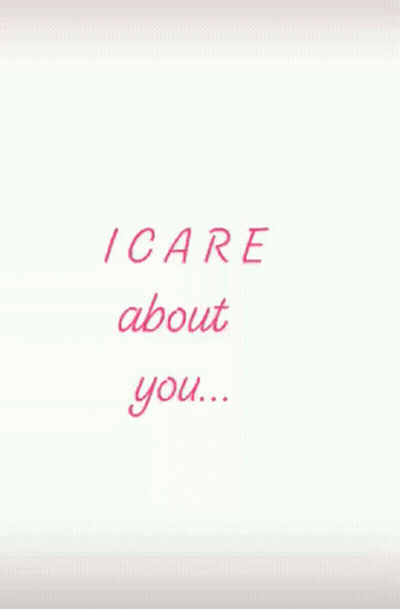 Pink Heart Saying I Care About You