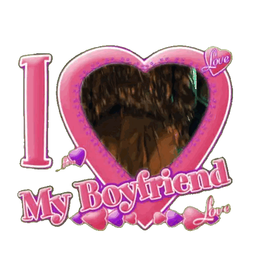 Pink Heart Saying I Love My Boyfriend Sticker