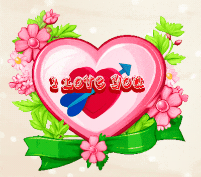 Pink Heart Saying I Love You GIF