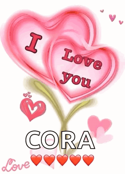 Pink Heart Saying I Love You Cora GIF