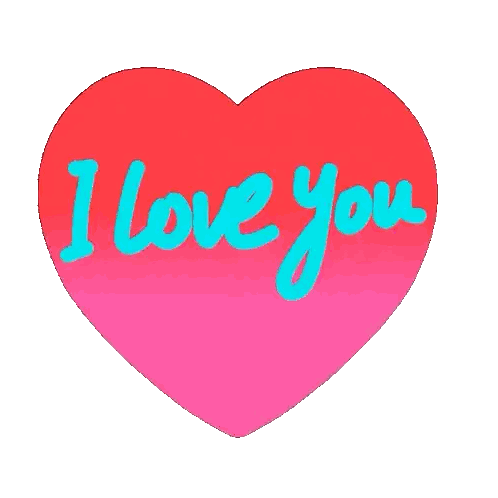 Pink Heart Saying I Love You Sticker