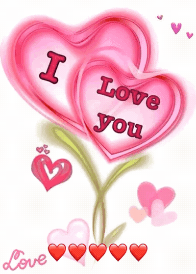 Pink Heart Saying I Love You GIF