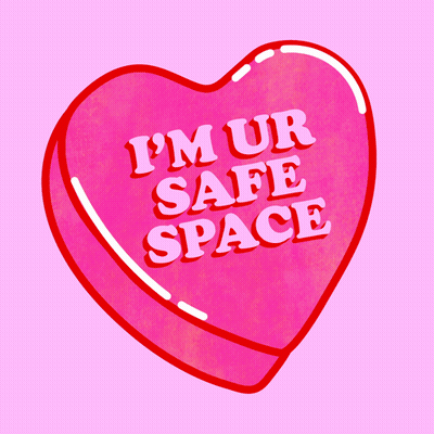 Pink Heart Saying I'm Ur Safe Space GIF