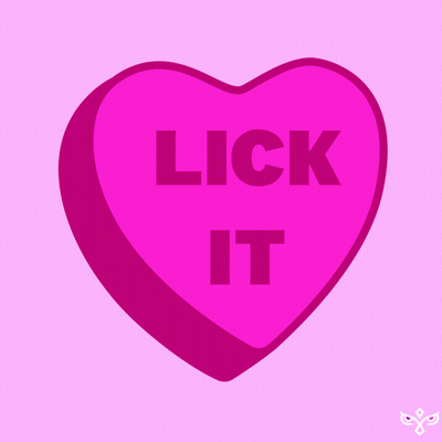Pink Heart Saying Lick It GIF