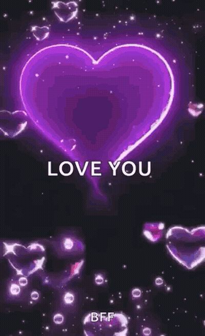 Pink Heart Saying Love You GIF