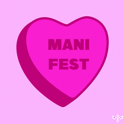 Pink Heart Saying Mani Fest GIF