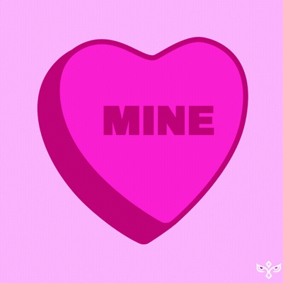 Pink Heart Saying Mine GIF