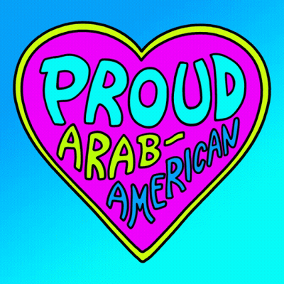 Pink Heart Saying Proud Arab American GIF