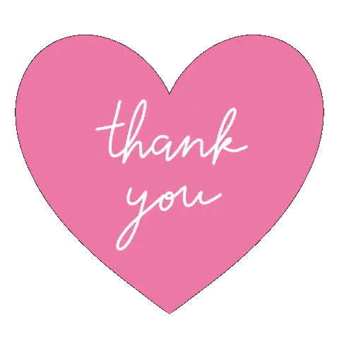 Pink Heart Saying Thank You Sticker