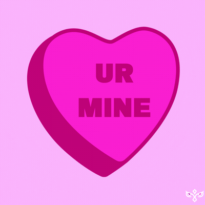 Pink Heart Saying Ur Mine GIF