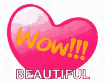 Pink Heart Saying Wow Beautiful GIF