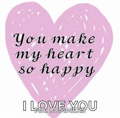 Pink Heart Saying You Make My Heart So Happy GIF