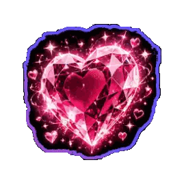 Diamante rosa en forma de corazón rodeado de corazones Sticker