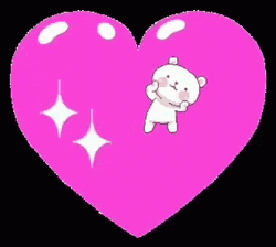 Pink Heart Sparkle Cute Bear