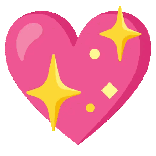 Pink Heart Surrounded By Yellow Stars Sticker