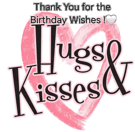 Pink Heart Thank You For Birthday Wishes Sticker