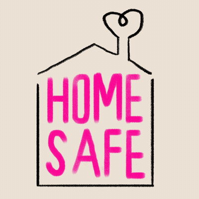 Pink Heart With Arms And Legs You're My Safe Space GIF