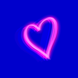 Pink Heart With Blue Background