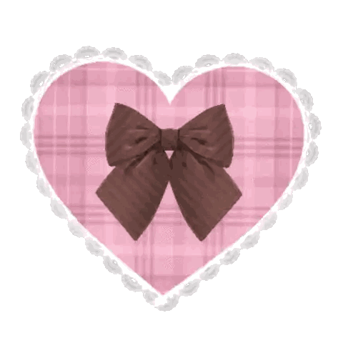 Pink Heart With Brown Bow Sticker