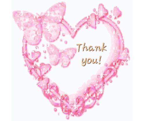 Pink Heart With Butterflies Thank You Sticker