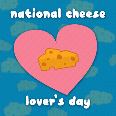 Pink Heart With Cheese National Cheese Lover's Day GIF