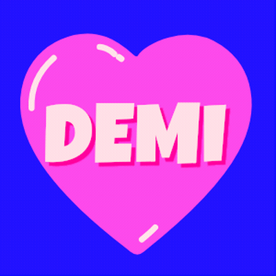 Pink Heart With Demi GIF