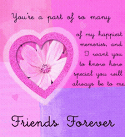 Pink Heart With Flower And Memories GIF