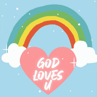 Pink Heart With God Loves U GIF