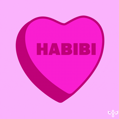 Pink Heart With Habibi GIF