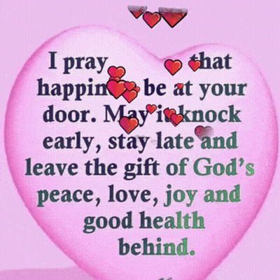 Pink Heart With Happiness Quote GIF