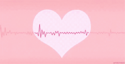 Pink Heart With Heartbeat Line GIF