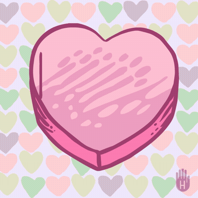 Pink Heart With Hearts And Hand Letter H GIF
