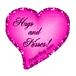 Pink Heart With Hugs And Kisses Sticker