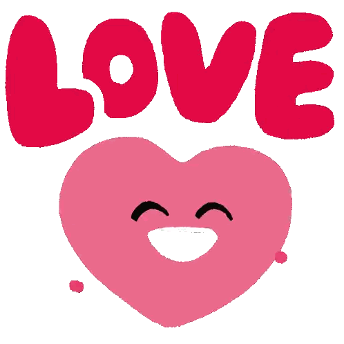 Pink Heart With Love Sticker