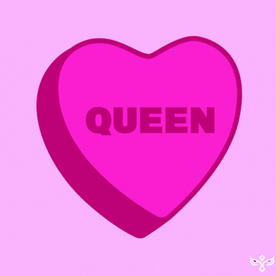 Pink Heart With Queen GIF