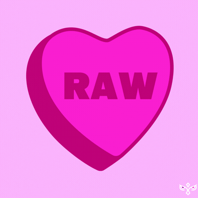Pink Heart With Raw Inside GIF