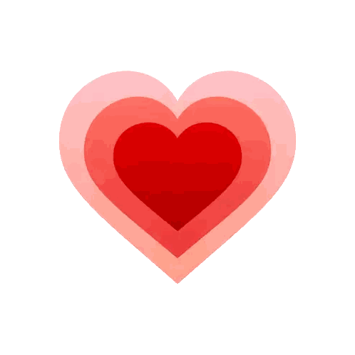 Pink Heart With Red Center Sticker