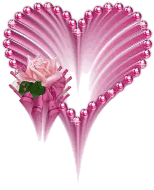 Pink Heart With Rose Sticker