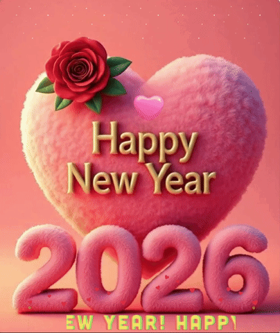 Pink Heart With Rose And 2026 GIF