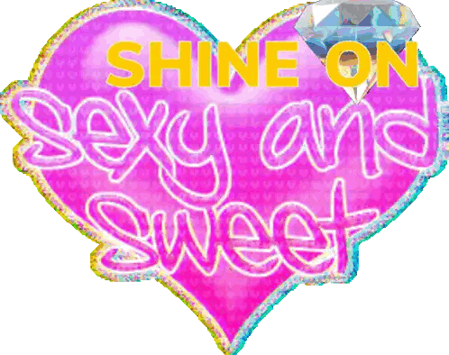 Pink Heart With Shine And Sexy Sweet Sticker