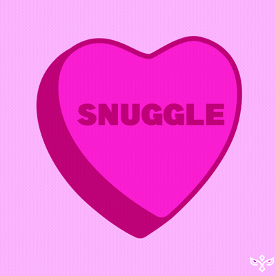 Pink Heart With Snuggle GIF