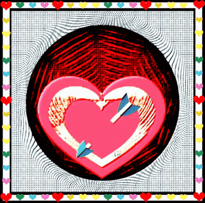 Pink Heart With Two Arrows Through It GIF