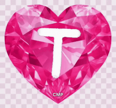 Pink Heart With White Letter T GIF