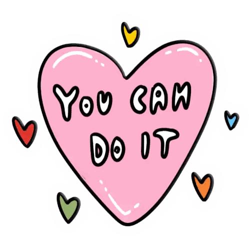 Pink Heart You Can Do It Sticker