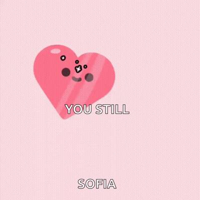 Pink Heart You Make My Heart Smile Sofia GIF