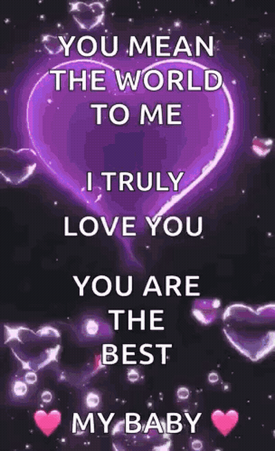 Pink Heart You Mean The World To Me GIF