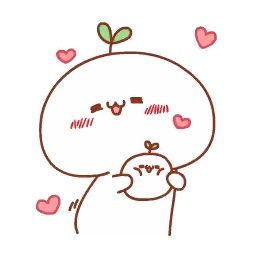 Pink Hearts And Plant Growing Out Of Head Sticker