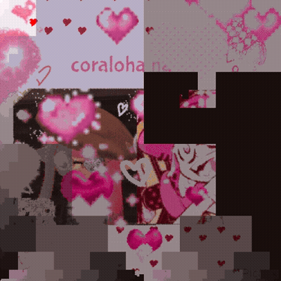 Pink Hearts Collage With Coraloha GIF
