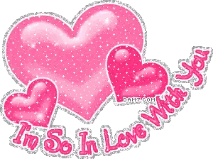 Pink Hearts Saying Im So In Love Sticker